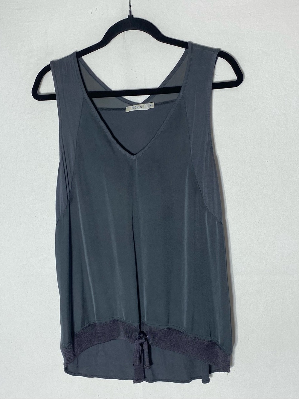 Ricki's Dark Grey Flowy Tank Top with Bottom Tie Accent M - Picture 15 of 15